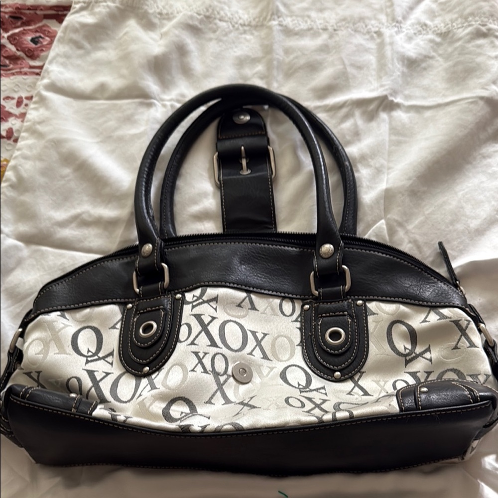 XOXO Black and White Shoulder Bag with XO Pattern